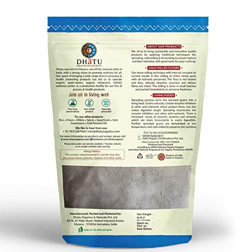 Dhatu Sprouted Ragi Flour 500g Organic Non Acid Forming Alkaline, 2 image