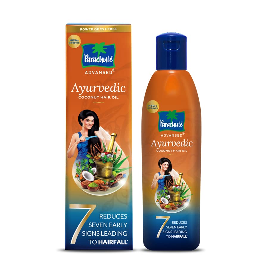Health & Personal :: Hair Care :: Hair Oils :: Parachute Advansed Ayurvedic Coconut  Hair Oil with Neem Amla Bhringraj & 22 Natural Herbs | s Dandruff Thinning  & prevents Hair fall | 300ml