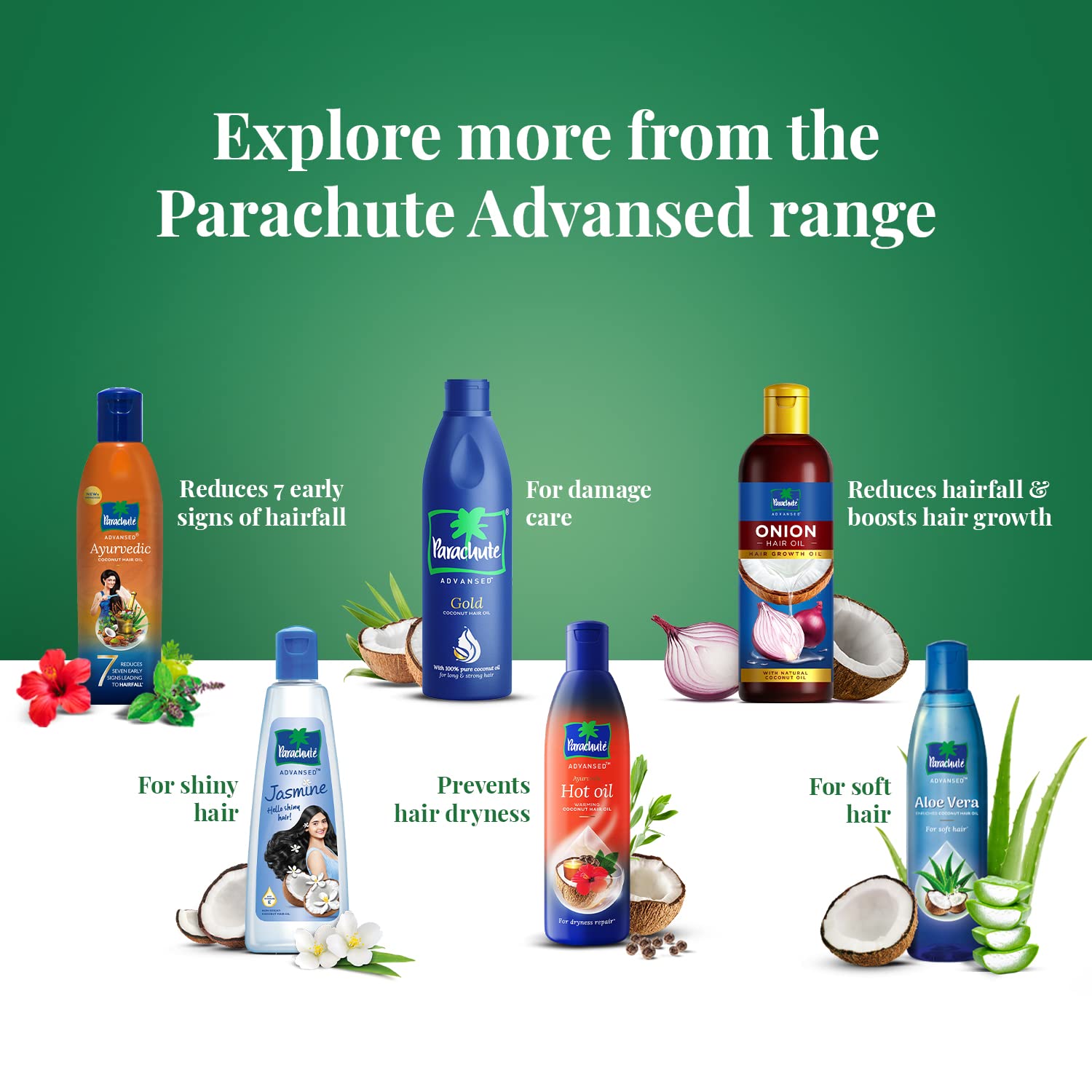 Health & Personal :: Hair Care :: Hair Oils :: Parachute Advansed Curry  Leaves Hair Oil for Hair Fall and Greying Control - With Natural Coconut Oil  & Vitamin E - 200ml