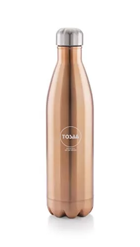 Hot & Cold Double Wall Vacuum Insulated Flask Water Bottle Stainless Steel 1000 ML Rose Gold