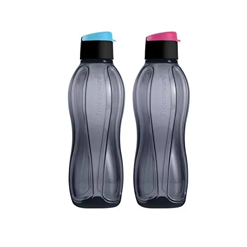 Aquasafe Xtreme Plastic Bottle 1L Set of 2 Black Blue Pink