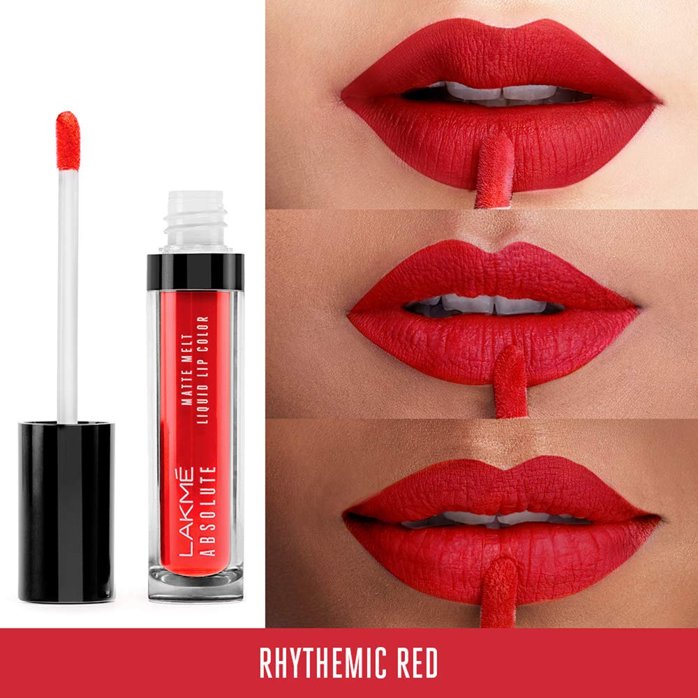 Lakme Absolute Matte Melt Liquid Lip Color Rhythmic Red 6 ml - the best  price and delivery | Globally, image size:1000x1000