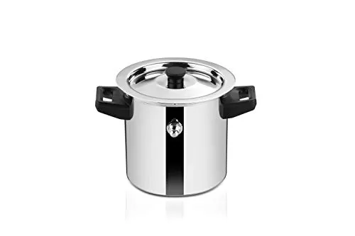 Butterfly Stainless Steel Premium Milk Pot Milk Boiler Milk Cooker Double Wall with Whistle and Funnel 1 Litre Silver