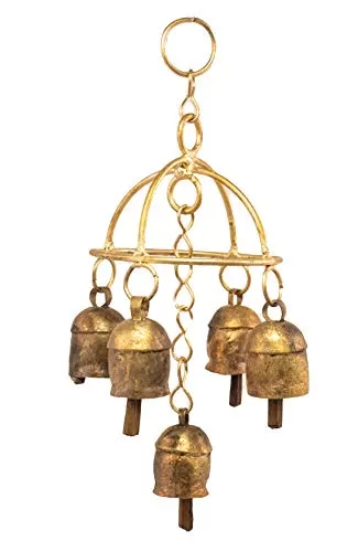 Zhummar - 5 Bells Hand Cast Metal Bell Kutch Handicraft Size : 25 cms Height x 8 cms Width x 8 cms Depth