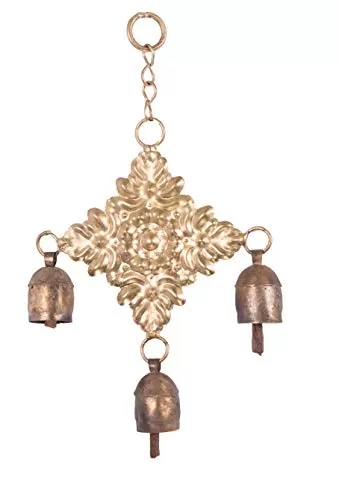Sparkles - 3 Bells Hand Cast Metal Bell Kutch Handicraft Size : 24 cms Height x 14 cms Width x 3 cms Depth