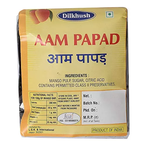 Sour Mango Bar / Aam Papad Slice Bar 400 gm ( 14.10 OZ) By Dilkhush