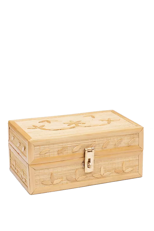Beautiful Cane & Bamboo Jewelry Box By Handikart