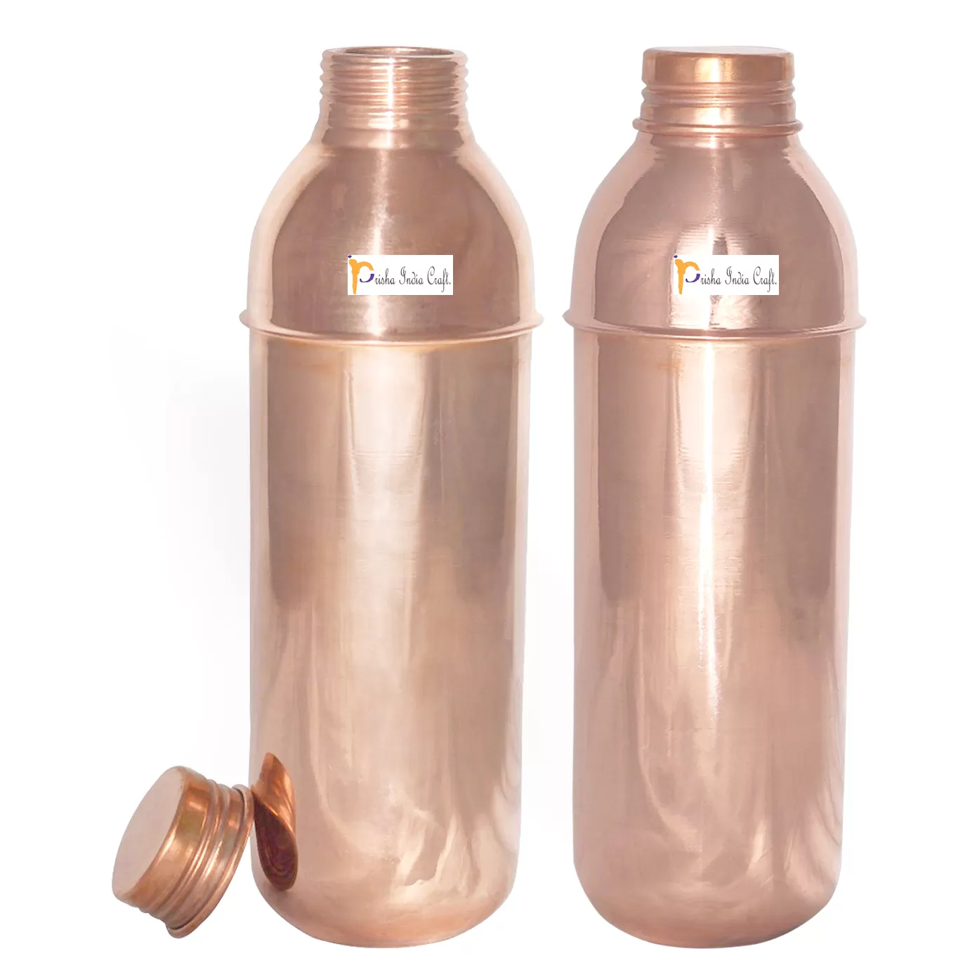 800 ML / 27 oz Set of 2 - DIWALI GIFT Copper New Bislery Stylish Bottle with Ayurvedic benefited