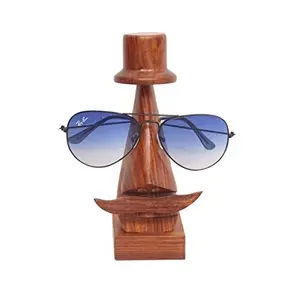 Handmade Wooden Nose Shaped Spectacle Holder with Hat