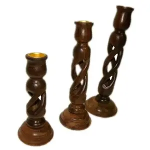 Wooden Candle Stand (Brown 6810 inch)