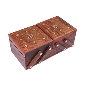 Jewellery Box for Women Wooden Flip Flap Handmade Gift 8 Inches