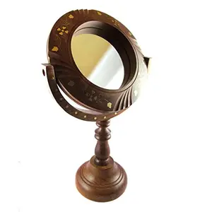 Unique & Beautiful Fancy Wooden Mirror with Brass Work