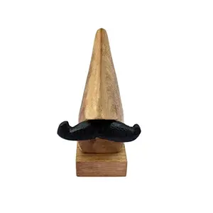Handmade Wooden Nose Shaped Spectacle Specs Eyeglass Holder Stand with Moustache