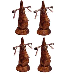 Beautiful Unique Hand Carved Rosewood Nose-Shaped Eyeglass Spectacle Holder Family Pack (Set of 4)
