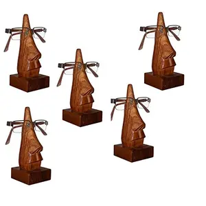 Unique Hand Carved Rosewood Nose-Shaped Eyeglass Spectacle Holder Family Pack (Set of 5)