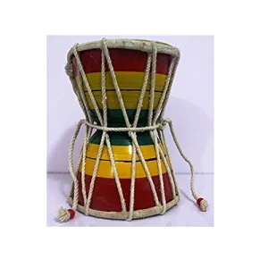 Handmade Wooden Damru Percussion Indian Classical Instrument