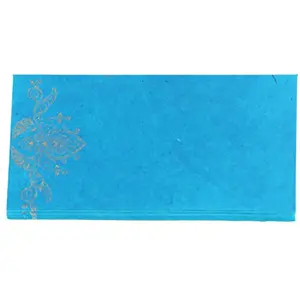 Recycled Paper Handmade Gifting (Sagan) Envelopes-Designer-Blue (Pack of 5 Envelopes)
