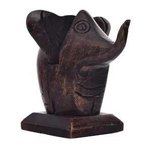 Wooden Elephant Shape Eyeglass Spectacle Holder Hand Carved Display Stand Home Decorative