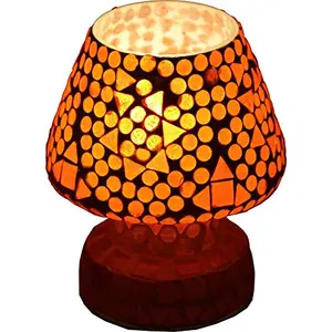 Glass Mosaic Table Lamp Orange Color -1