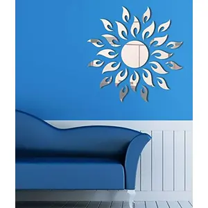 India 3D Mirror 3D Acrylic Sun 3D Sticker(Made in India)