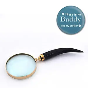 Real Brass Magnifying Glass with Wooden Handle (10.16 cm x 27.94 cmHCF326)