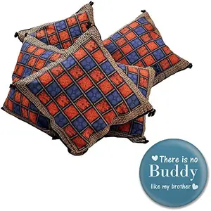 Rajasthani Bagru Print Cotton 5 Piece Cushion Cover - Multicolor