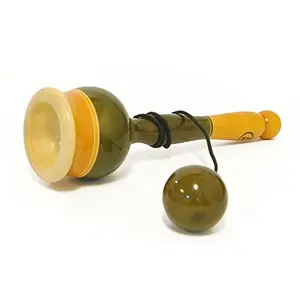 Handcrafted Wooden Skill Toy : Cup & Ball - Big ( Green )
