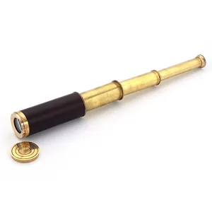 Little India Royal Pure Brass and Leather Real Telescope (199 Brown)