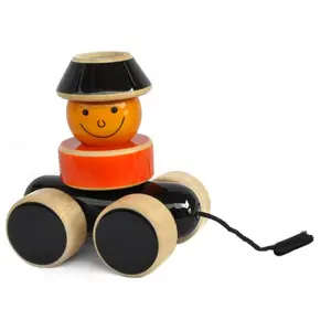 Handcrafted Wooden Toy - GO GO (Stacker and Pull Toy)