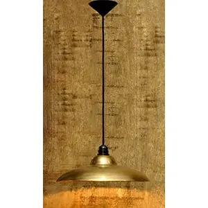 Brass Vintage Barn Hanging Pendant Ceiling Light E - 27 Bulb Holder Without Bulb 26 x 26 x 17 cm (Brass Antique)
