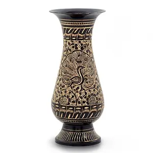 Little India Antique Golden Minakari Work Flower Vase (168 Black)