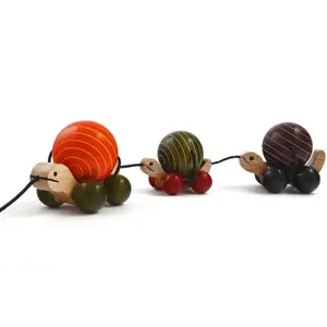 Handcrafted Wooden Pull Toy with Rotating Balls: Ma Me Pa (Ogb)