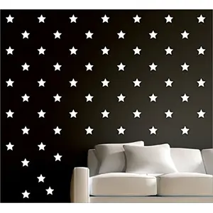 Exclusive Offer - {Get (pack of 10) 3D butterfly wall sticker with every order} - Stars White (Pack of 50) 3D aCryliC stiCker 3D aCryliC stiCkers for wall 3D mirror wall stiCkers 3D aCryliC wall stiCker 3D deCorative stiCkers 3D aCryliC home wall deCor 3D
