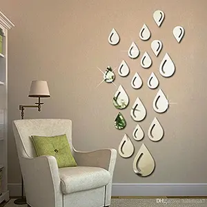Exclusive Offer - {Get (pack of 10) 3D butterfly wall sticker with every order} - Drop Silver (Pack of 20) 3D aCryliC stiCker 3D aCryliC stiCkers for wall 3D mirror wall stiCkers 3D aCryliC wall stiCker 3D deCorative stiCkers 3D aCryliC home wall deCor 3D