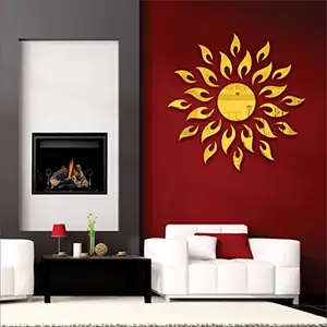 Sun with Extra Flame Golden (Pack of 25) (75 cm X 75 cm) 3D aCryliC stiCker 3D aCryliC stiCkers for wall 3D mirror wall stiCkers 3D aCryliC wall stiCker 3D deCorative stiCkers 3D aCryliC home wall deCor 3D aCryliC mirror stiCKers 3D aCryliC mirror wall st