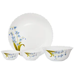 Borosil Lavender Opalware Dinner Set 14-Pieces White