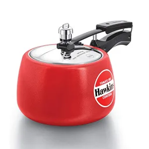 Hawkins Contura Ceramic Coated Presure Cooker 3 litres Tomato Red