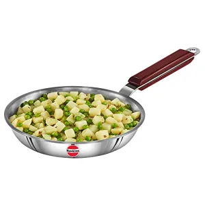 Hawkins Tri-Ply Stainless Steel Induction Compatible Frying Pan Diameter 22 cm Thickness 3 mm Silver (SSF22)