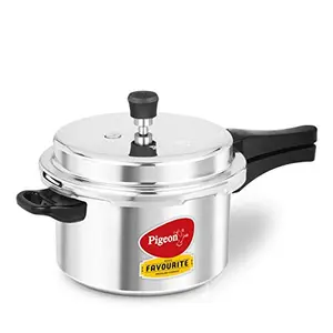 Pigeon Stovekraft Favourite Induction Base Aluminium Presure Cooker with Outer Lid 5 Litres Silver