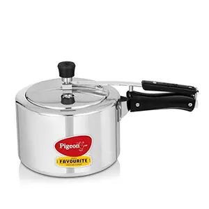 Pigeon Stovekraft 12091 Favourite Aluminium Induction Base Presure Cooker with Inner Lid 3 Litres Silver