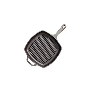 Induction Base Cast Iron Grill Pan 10.5 Inches Black