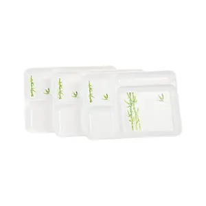 Signoraware Bamboo Stack Plastic Thali Set Set of 3 White