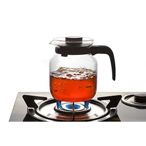 SignoraWare Eleganza Carafe Flame Proof Glass Kettle with Stainer 1.2 Litre Transparent