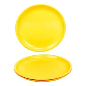 Signoraware Round Plastic Full Plate Set 130ml/75mm Set of 3 Yellow
