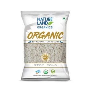 Natureland Organics Rice Poha 500 Gm - Organic Healthy Poha