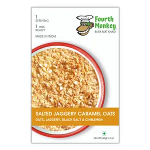 Salted Jaggery Caramel Roasted Oats 40g (Pack of 6 x 40g) - Instant Oats | No Added Flavors | No Added Preservatives | All Natural