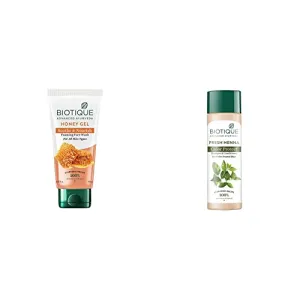 Biotique Bio Honey Gel Refreshing Foaming Face Wash 150ml And Biotique Henna Leaf Fresh Texture Shampoo and Conditioner 190ml