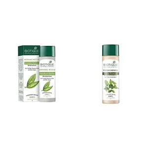 Biotique Morning Nectar Flawless Skin Lotion for All Skin Types 190ml And Biotique Henna Leaf Fresh Texture Shampoo and Conditioner 190ml