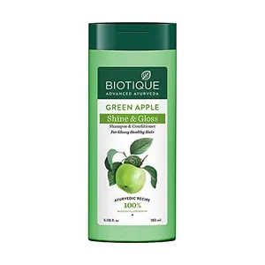 Biotique Green Apple Shine & Gloss Shampoo & Conditioner For Glossy Healthy Hair 180 ml