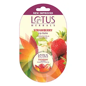 Lotus Herbals Lip Balm - Strawberry | For Dry & Cracked Lips | 5g